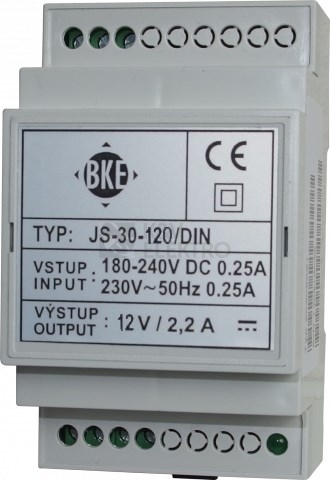 Obrázek produktu Spínaný napájecí zdroj BKE 30W JS-30-120/DIN 12VDC 0