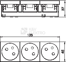 Obrázek produktu Zásuvka OBO SKSF 33 RW 3 bílá 3x2P+T 6117162 1