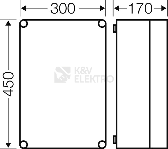 Obrázek produktu Prázdná rozvodnice Hensel Mi 90300 300x450x170mm s průhledným víkem IP65 1