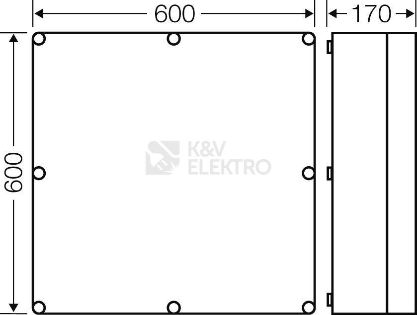 Obrázek produktu Prázdná rozvodnice Hensel Mi 0800 600x600x170mm s průhledným víkem IP65 1