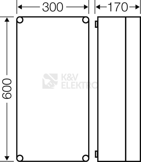 Obrázek produktu Prázdná rozvodnice Hensel Mi 0401 300x600x170mm IP65 1