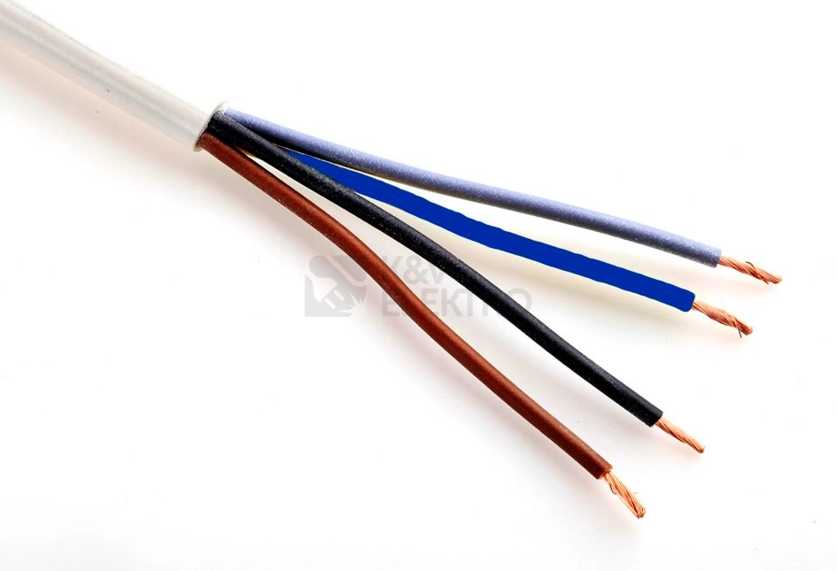 Obrázek produktu Kabel H05VV-F 4X0,75 bílá (CYSY 4Dx0,75) metráž 0
