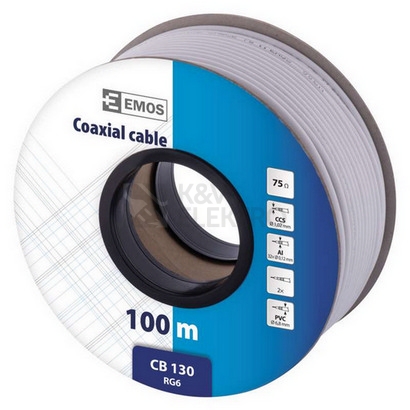 Obrázek produktu Koaxiální kabel CB130 EMOS S5381 bílý 4