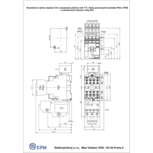 Stykač 9A 3P Elektropřístroj C9.10 220-230V/50HZ 1NO (obrázek 2)