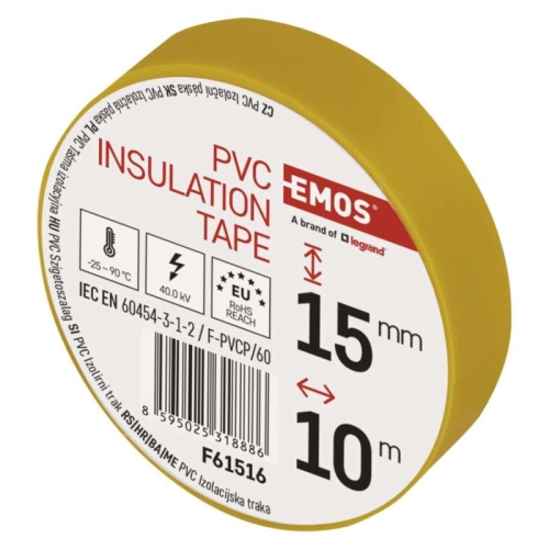 Izolační páska EMOS F61516 15mm x 10m žlutá (obrázek 8)