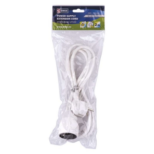 Prodlužovací kabel EMOS 2m/1zásuvka bílá P0112 1901010200