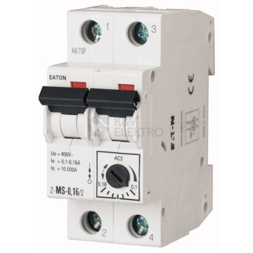Motorový spouštěč EATON Z-MS-0,25/2 0,16-0,25A 248390