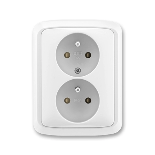 ABB Tango dvojzásuvka bílá 5512A-2359 B s clonkami