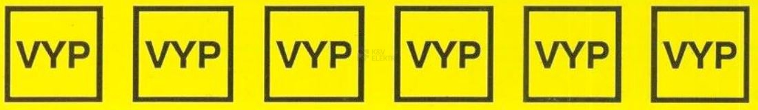 Obrázek produktu Samolepka značení VYP v obdélníku (6x) (žlutá) 25x145mm 0