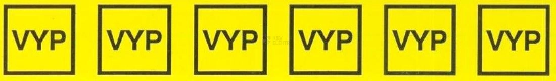 Obrázek produktu Samolepka značení VYP v obdélníku (6x) (žlutá) 25x145mm 0