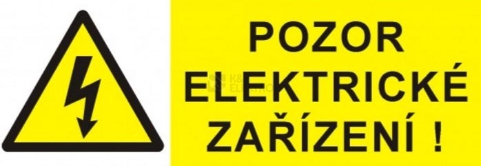 Obrázek produktu Samolepka pozor elektrické zařízení blesk v trojúhelníku (žlutá) 90x32mm 0