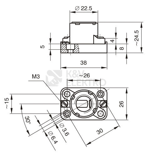 Obrázek produktu Objímka Desko 1255-500 E14 vestavná 1