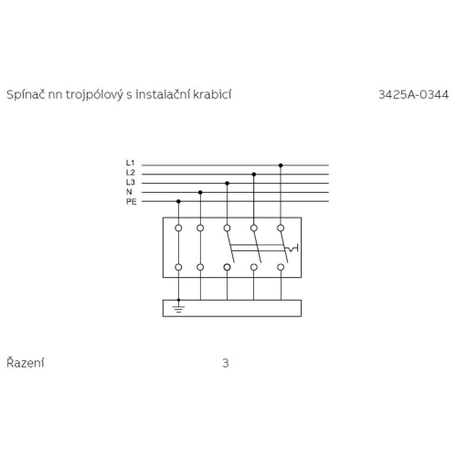 ABB Tango spínač sporáková kombinace béžová 3425A-0344 D 16A 400V 3P