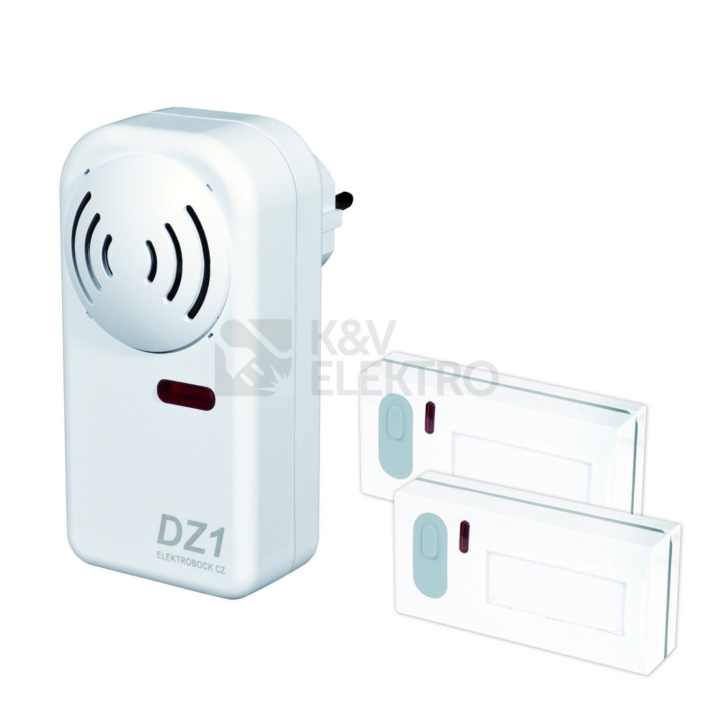 Obrázek produktu Bezdrátový domovní zvonek do zásuvky ELEKTROBOCK DZ1-2 /2x tlačítko/ 0