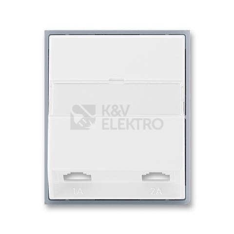 Obrázek produktu ABB Element,Time kryt zásuvky telefonní dvojnásobné (pro přístroj 5013U) bílá/ledová šedá 5013E-A00215 04 0