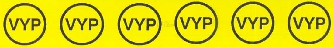 Obrázek produktu Samolepka značení VYP v kroužku (6x) (žlutá) 25x145mm 0