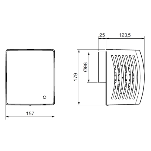 Radiální koupelnový ventilátor se zpětnou klapkou Soler & Palau EB 100 N S