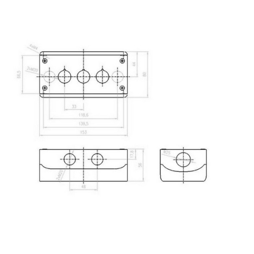 Skříňka pro povrchovou montáž šedá EATON M22-I3 /216538/
