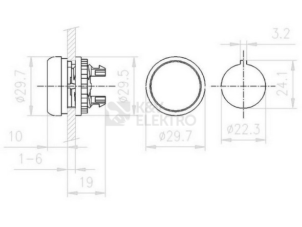 Obrázek produktu  Eaton Titan tlačítko prosvětlené červená symbol O M22-DL-R-X0 216936 1