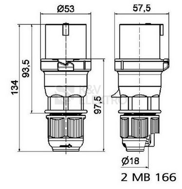 Obrázek produktu Vidlice Bals 2126 16A/3P/230V IP44 1