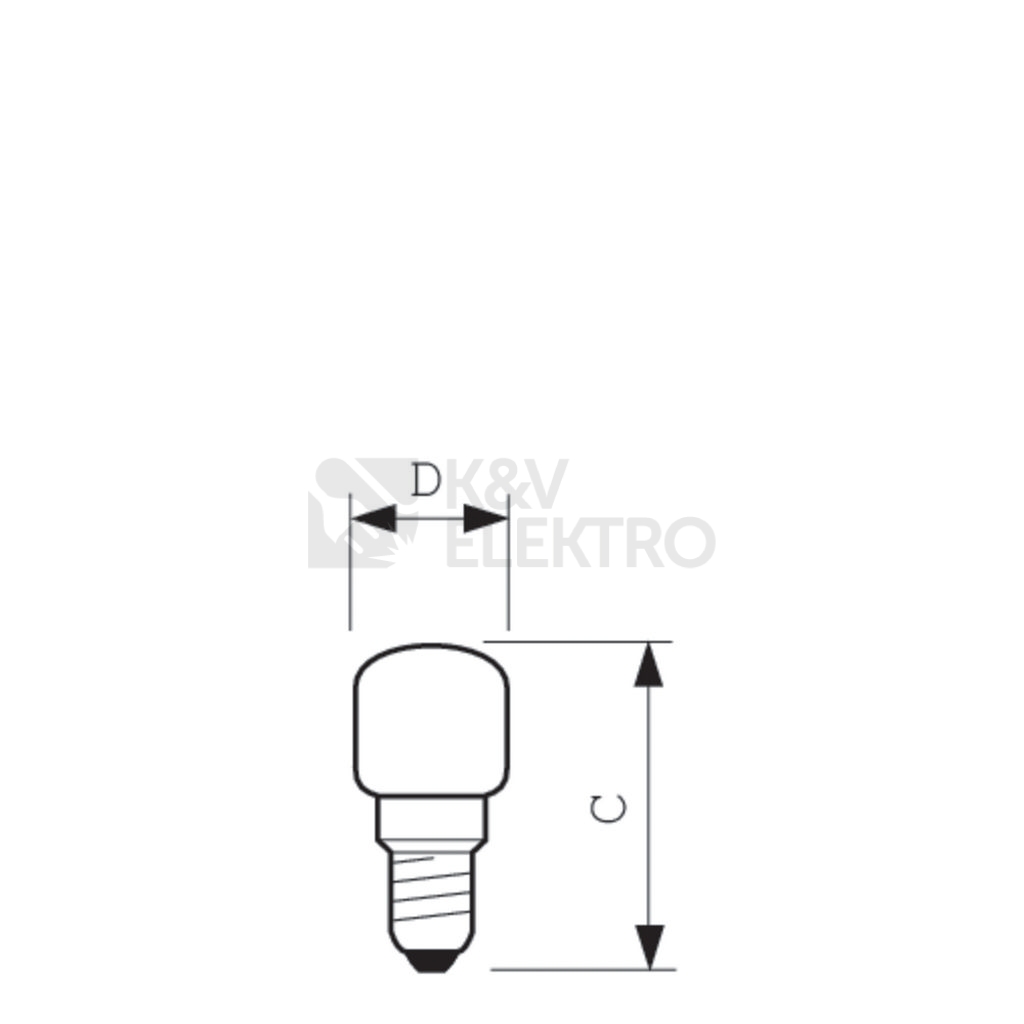 Obrázek produktu  Žárovka do lednice Philips Appliance 15W E14 T25 CL RF 230V 2