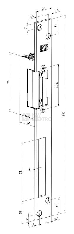 Obrázek produktu Elektrický zámek dveří FAB BEFO PROFI 1221 12V AC/DC 1