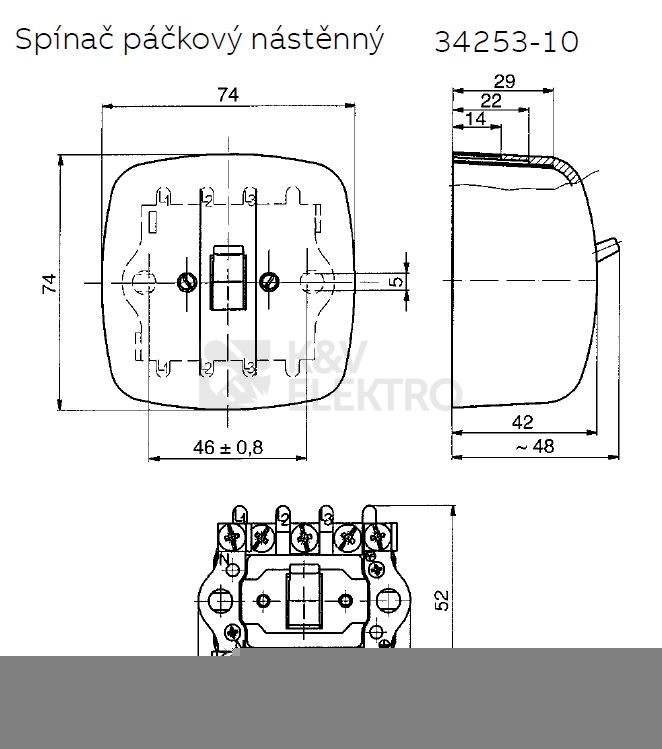 Obrázek produktu ABB vypínač páčkový 34253-10 černá 16A 400V 2