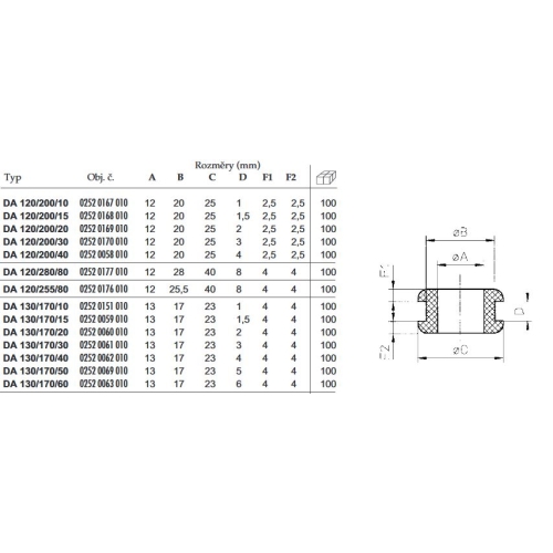 Průchodka 252-069 DA 130/170/50