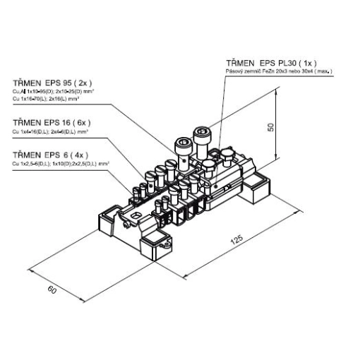 Svorkovnice ekvipotenciální Elektro Bečov EPS 2 + kryt I223507 (obrázek 3)