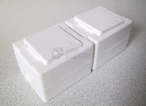 Obrázek produktu Dvojzásuvka 2x16A/230V svislá IP44 bílá 0