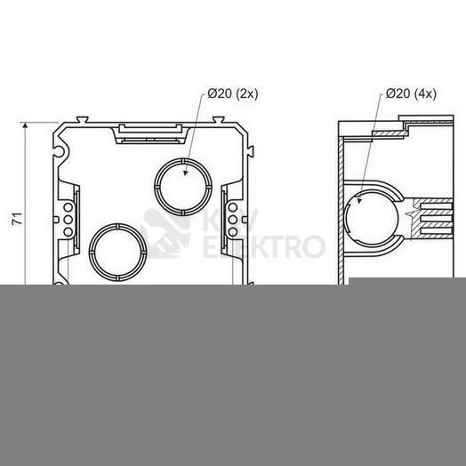 Obrázek produktu Elektroinstalační krabice KOPOS KP 67x67 KA čtvercová 1