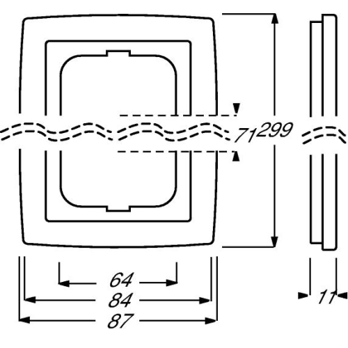ABB Solo čtyřrámeček chromová matná 1754-0-4107 (1724-80) 2CKA001754A4107