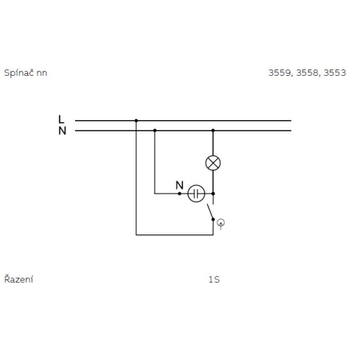 ABB Classic vypínač č.1S hnědá 3553-21289 H3 se signalizační doutnavkou
