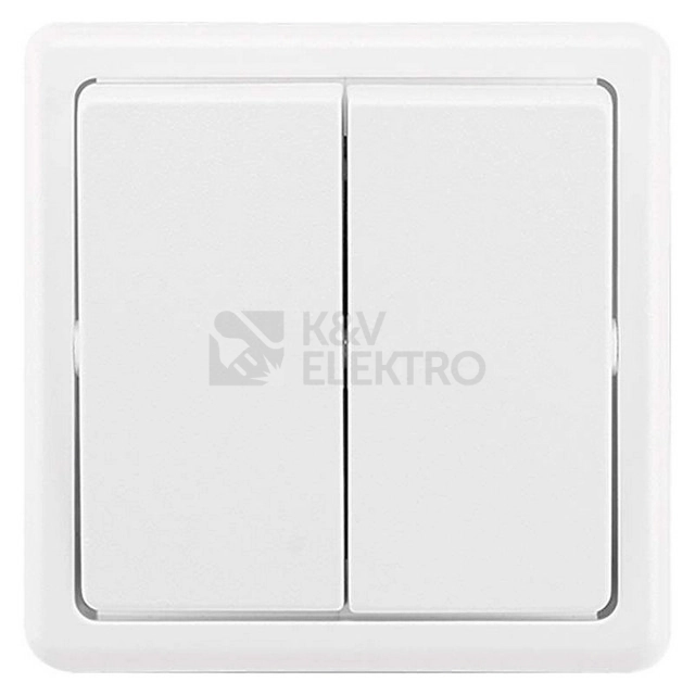 Obrázek produktu ABB Classic vypínač č.6+6 dvojitý jasně bílá 3553-52289 B1 0
