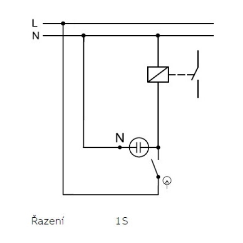 ABB Classic tlačítko č.1/0S jasně bílá 3553-91289 B1 se signalizační doutnavkou