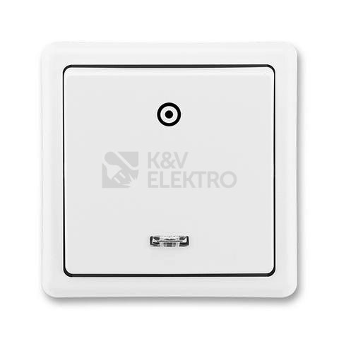 Obrázek produktu ABB Classic tlačítko č.1/0S jasně bílá 3553-91289 B1 se signalizační doutnavkou 0