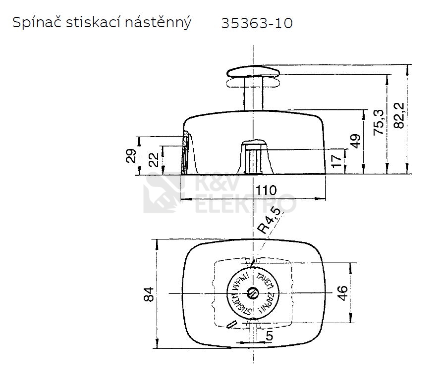 Obrázek produktu  ABB spínač trojpólový stiskací nástěnný 25A 400V IP30 35363-10 černá 2