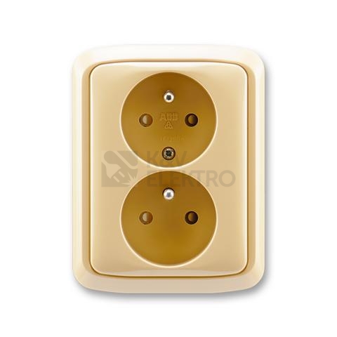 Obrázek produktu ABB Tango dvojzásuvka béžová 5512A-2359 D s clonkami 0