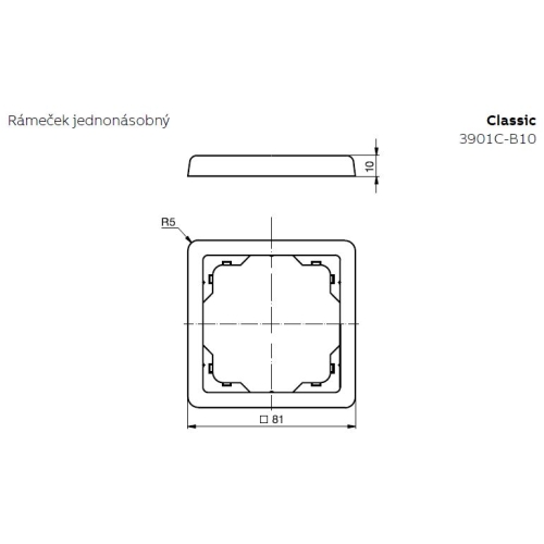 ABB Classic rámeček jasně bílá 3901C-B10 B1
