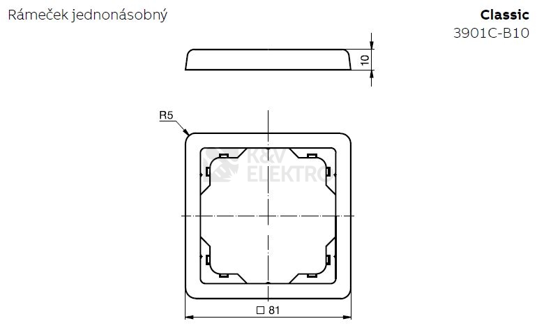 Obrázek produktu ABB Classic rámeček jasně bílá 3901C-B10 B1 1