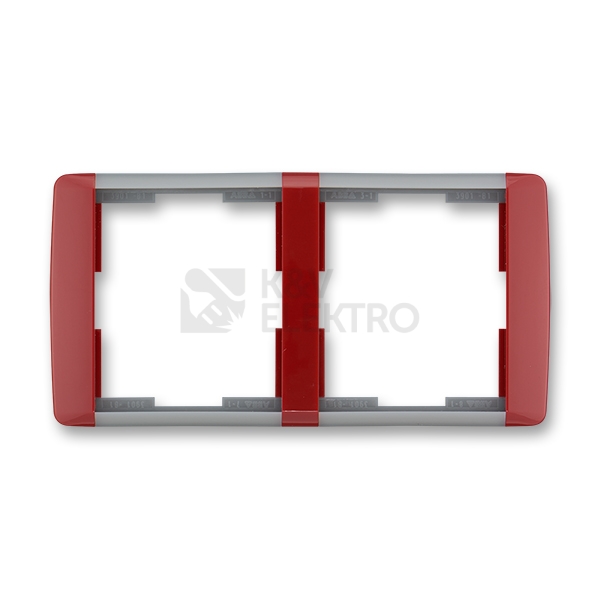 Obrázek produktu ABB Element dvojrámeček vodorovný karmínová/ledová šedá 3901E-A00120 24 0