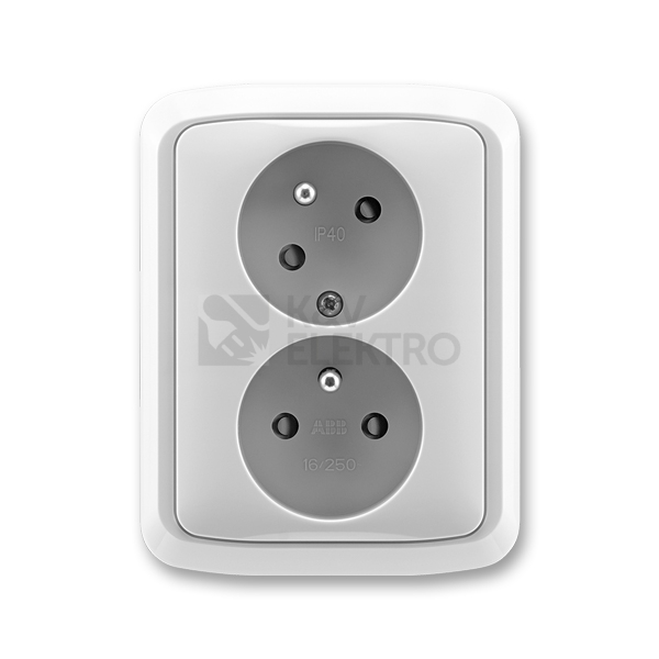 Obrázek produktu ABB Tango dvojzásuvka šedá 5513A-C02357 S s clonkami 0