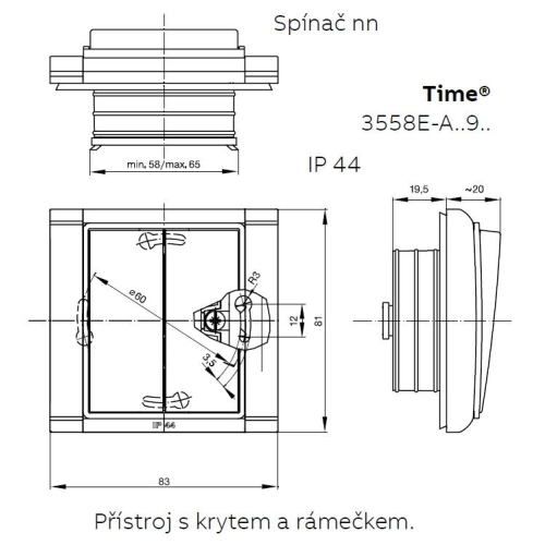 ABB Time vypínač č.6+6 dvojitý IP44 titanová 3558E-A52940 08 (obrázek 4)