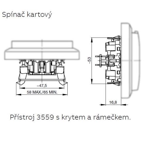 ABB vypínač kartový 1/0So 3559-A92445 se svorkou N