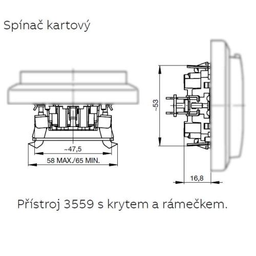 ABB vypínač kartový 1/0So 3559-A92445 se svorkou N (obrázek 3)