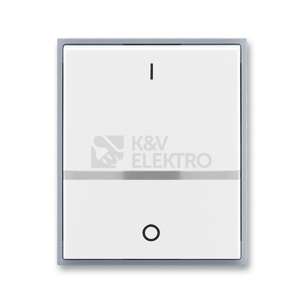 Obrázek produktu ABB Element,Time kryt vypínače s průzorem a potiskem bílá/ledová šedá 3558E-A00655 04 0