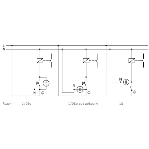 ABB Praktik tlačítko 1/0So, 1/0S IP44 se svorkou N béžová 3553-91922 D (obrázek 2)