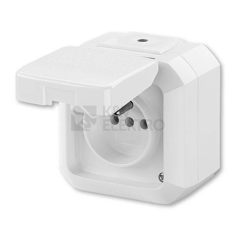 Obrázek produktu ABB Variant+ zásuvka IP54 bílá 5518N-C02510 B s víčkem 0