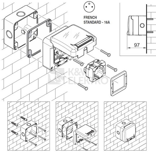 Obrázek produktu Venkovní zásuvka SCAME PROTECTA IP66 137.6411 4