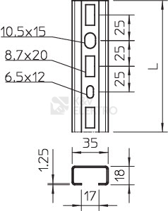 Obrázek produktu Profilová lišta OBO 1268 L 200 FS 1104268 1